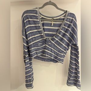 Free people blue white striped sweater